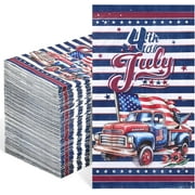 Homlouue 100 PCS 4th of July Paper Napkins Disposable 3-Ply Napkins Serve 50 Patriotic Party Supplies