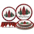 thumbnail image 1 of Homlouue 200 Pcs Christmas Paper Plates AFN1and Napkins, Red and White Disposable Set for 50 Guests, Christmas Tree Design, Party Table Decorations, 1 of 3