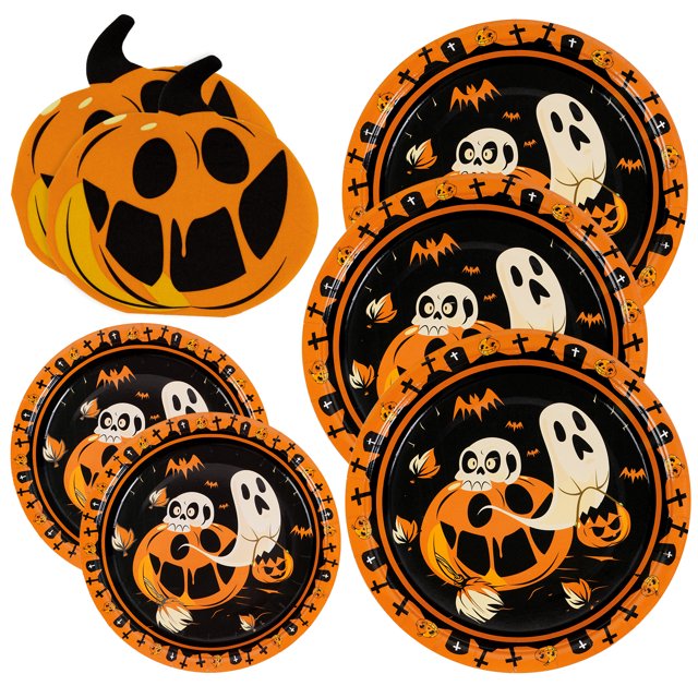Homlouue Halloween Paper Plates and Napkins 200PCS Halloween Party