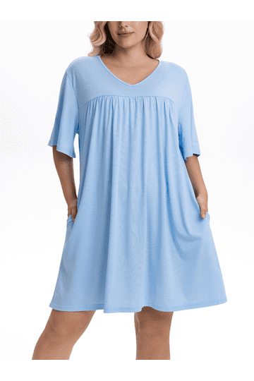 cotton house dresses plus size Womens Summer Occasion Maxi Dress Style:EE50159DN LaDivine S513W Simple A Housecoat The versatile design works