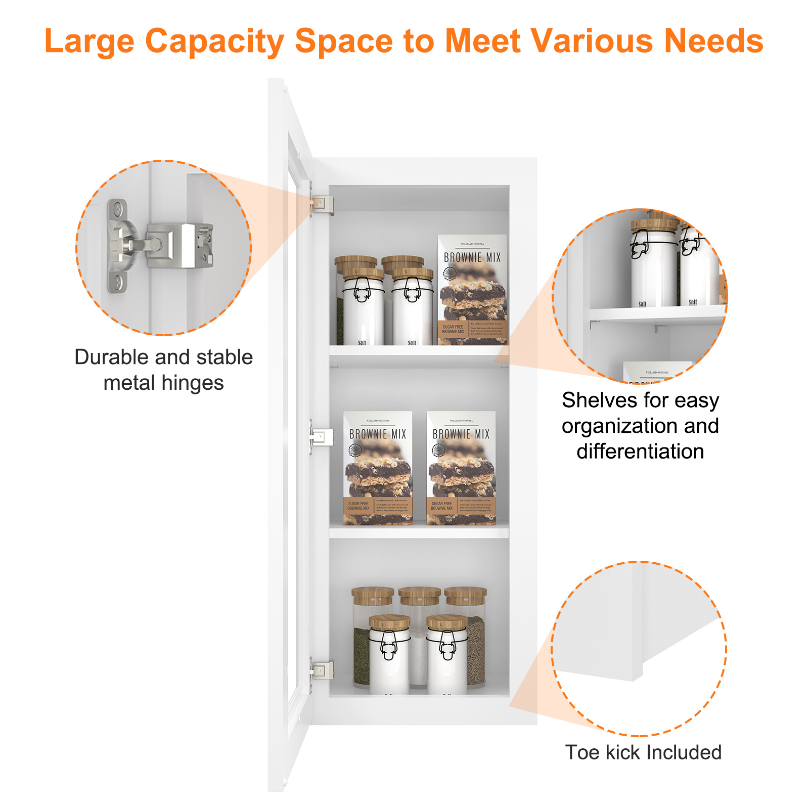 Homlux 15in W x 12in D x 36in H in Shaker White Plywood Wall Kitchen