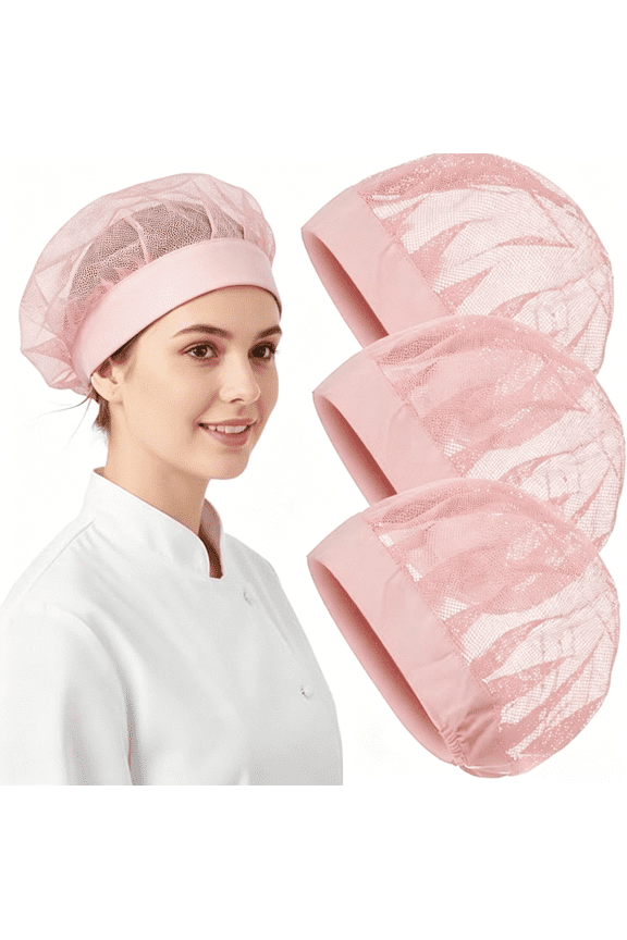 3 Pcs Chef Hats for Women, Adjustable Cooking Chefs Cap Food Service Hair Nets, Reusable Kitchen Cooking Chef Cap - Reusable Washable