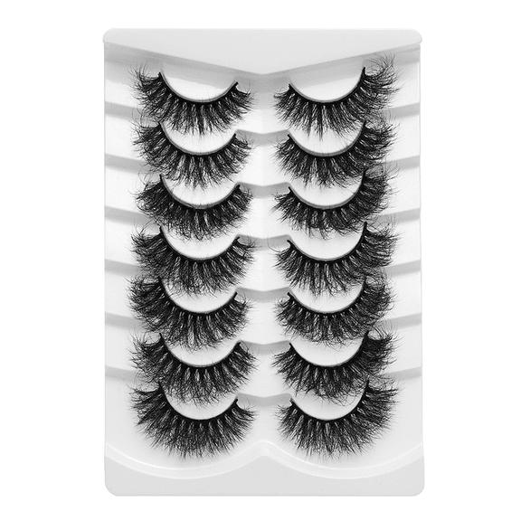 Homlyo 3D Mink Fluffy False Eyelashes Multipack, Dramatic Wispy Volume Strip Lashes Natural Look Faux Mink Eyelashes for Daily & Party Makeup
