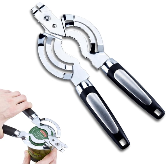 Homlyo Jar Opener, Multi Jar Openers for Seniors, Stainless Steel Jar Lid Opener, Bottle Opener for Seniors with Arthritis, Weak Hands