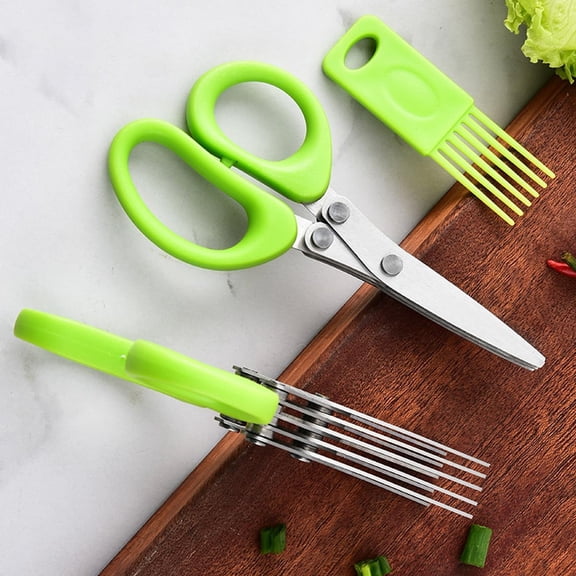 Homlyo Multi-Function Stainless Steel Kitchen Scissors Herb Cutter Vegetable Shears for Chopping Onion and Cooking Scissors