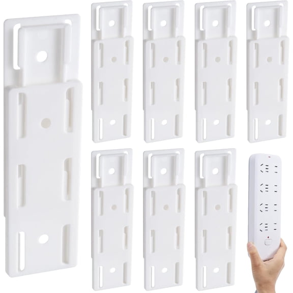 Homlyo Removable Power Strip Mounting Brackets, No-drill Self-adhesive Holders for Outlets, Organizers & Tissue Boxes
