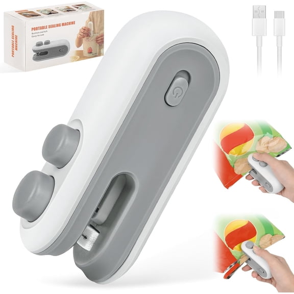 Homlyo Sealing Machine Small Hand Pressure Type Household USB Rechargeable Sealer Mini Portable Snacks Plastic Bag Heat Sealing Machine Magic Machine