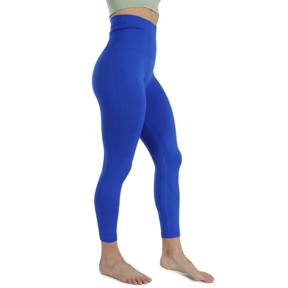 Homma Activewear Thick High Waist Tummy Compression Slimming Body Leggings Pant (Large, Royal)