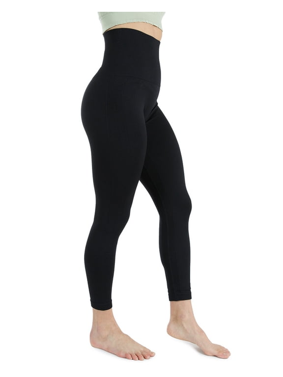 Activewear Thick High Waist Tummy Compression Slimming Body Leggings Pant (Small, Black)