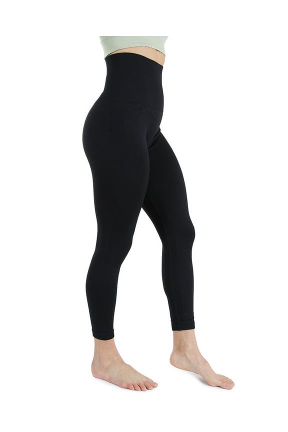 Activewear Thick High Waist Tummy Compression Slimming Body Leggings Pant (Small, Black)