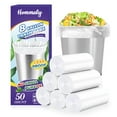 Hommaly 8 Gallon 50pcs Medium Clear Trash Bags Strong Clear Garbage