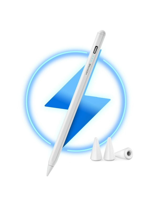 Hommie Stylus Pen, 2nd Gen Stylus for iPad 2018-2023, Fast Charging, Magnetic, Tilt Detection, Palm Rejection, No Bluetooth Use Directly