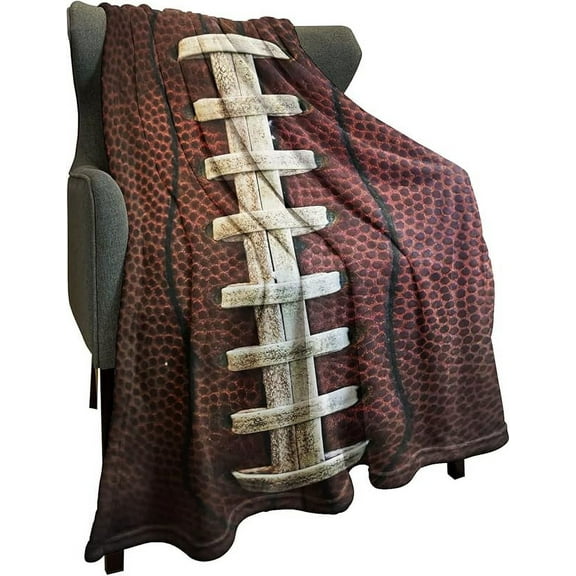 HommomH Sports Fleece Blanket 50" x 60" Eat Sleep Football Navy Blue Lightweight Fuzzy Cozy Soft Warm Throw for Man Boy Teen, Air Conditioning