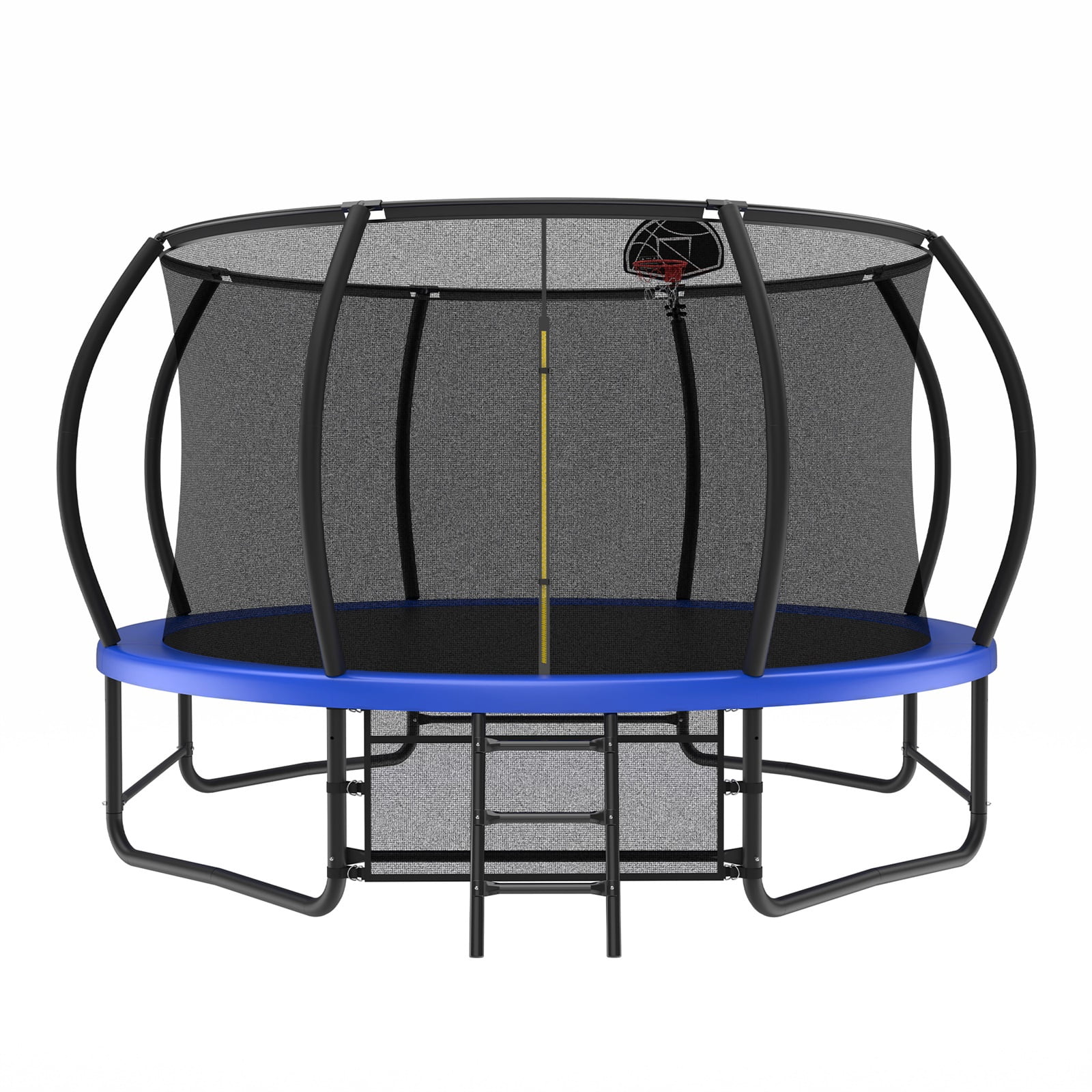 Hommoo 14FT Trampoline with Enclosure, Recreational Trampolines with Ladder and AntiRust Coating, ASTM Approval Outdoor Trampoline for Kids, Blue