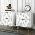 thumbnail image 1 of Hommoo 2 Drawers Nightstand Set, Modern Bedside Table Set with Metal Leg, Accent End Side Table for Living Room & Bedroom, White, 1 of 9