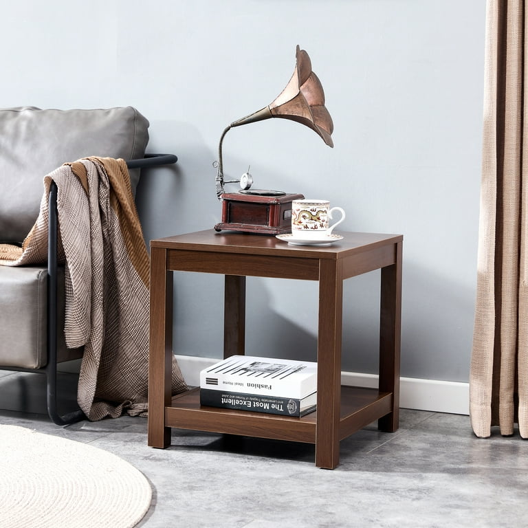Hommoo 2 Tier Narrow Side Table with Open Storage Side Table for