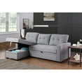 thumbnail image 1 of Hommoo 2 in 1 Pull Out Couch Bed Upholstered Sectional Sofa with Storage & Chaise, Convertible L Shaped Sleeper Sofa for Home,Light Gray, 1 of 6
