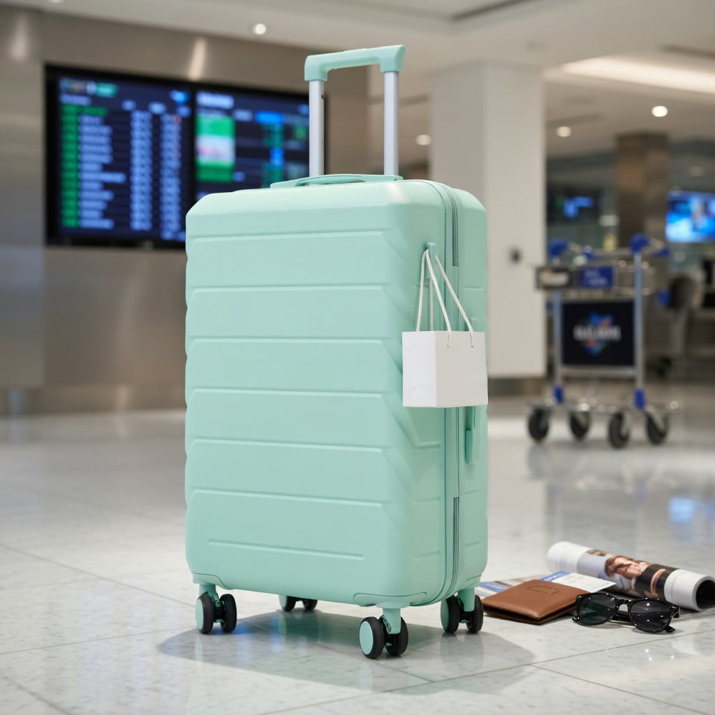Hommoo 28" ABS Hard Shell Checked Luggage with 360° Silent Spinner Wheels, TSA-Approved Combination Lock, Side Hooks & Retractable Handle，Mint Green