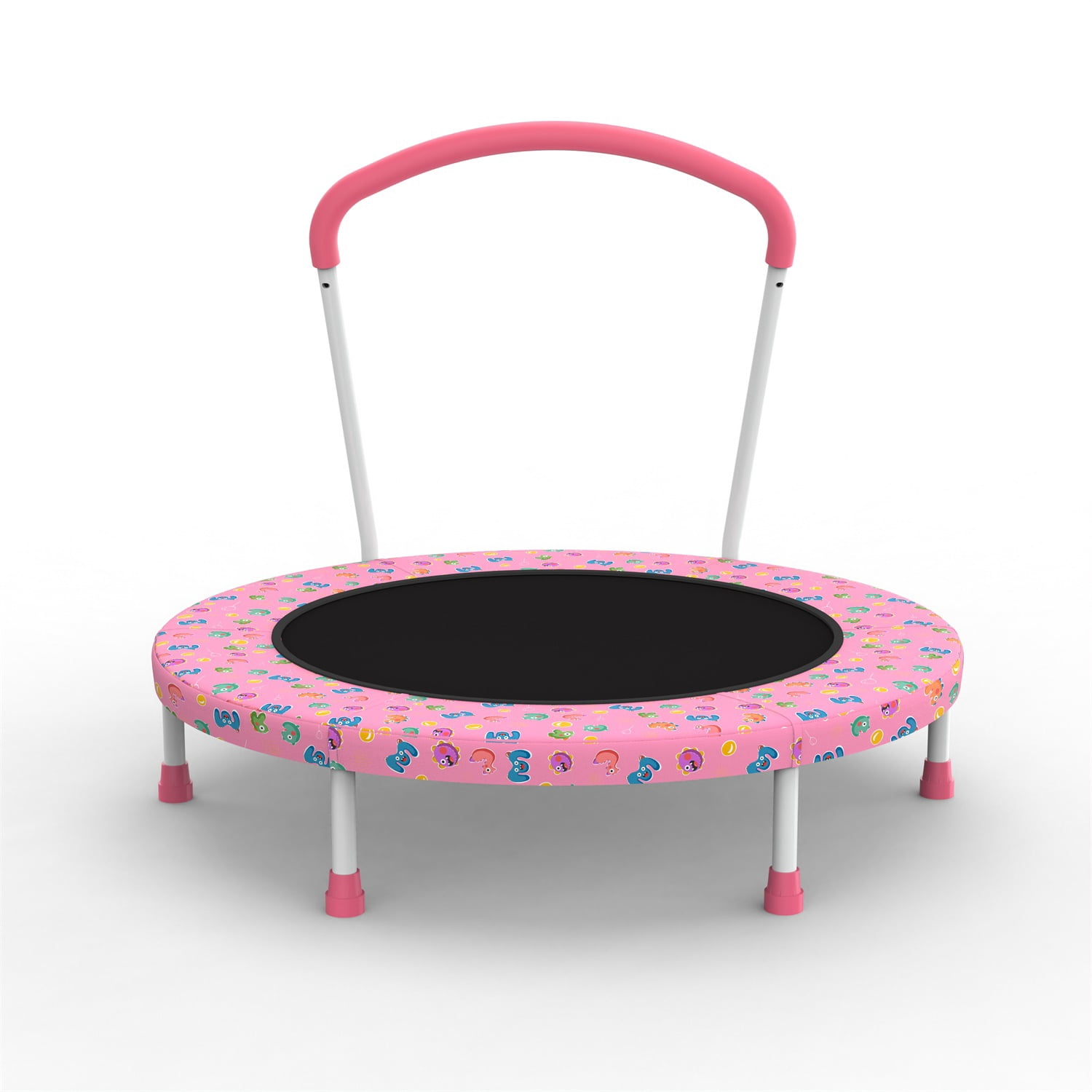 Hommoo 36" Mini Trampoline for Kids Age 1-6, Indoor/Outdoor Kid Trampoline with Handle, Pink