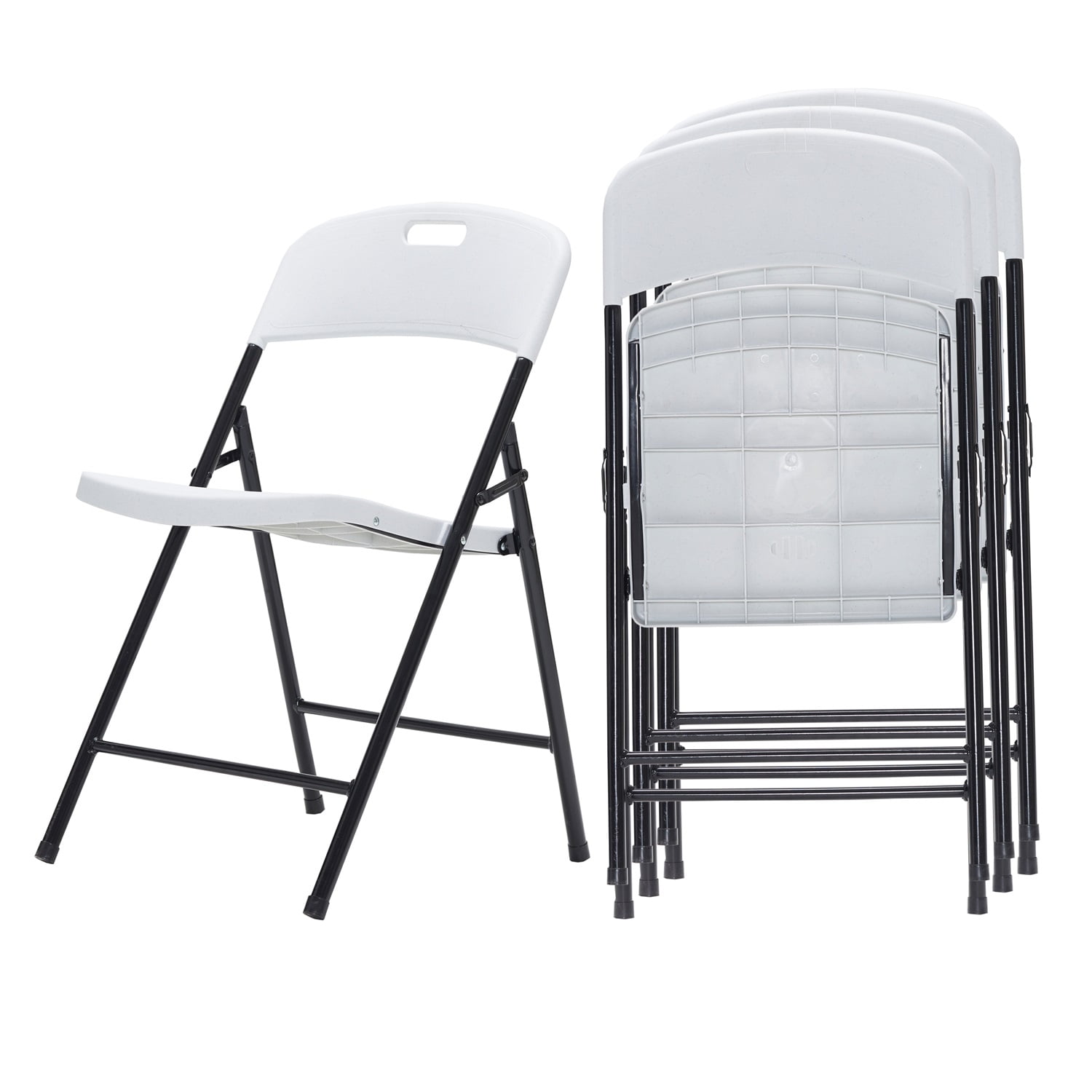 Hommoo 4 Pack Plastic Folding Chairs, Folding Plastic Chair with 350-Pound Capacity, Folding Chair for Camping/Picnic/Party, White Hommoo 4 Pack Plastic Folding Chairs, Folding Plastic Chair with 350-Pound Capacity, Folding Chair for Camping/Picnic/Party, White