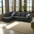 Hommoo 4 Seat Living Room Furniture Sets, Linen Sectional Sofa, Modern
