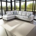thumbnail image 1 of Hommoo 4-Seat Semi Semi PU Synthetic Leather Sectional Sofa Sets, L Shaped Sectional Couches and Sofas, Modern Living Room Furniture Sets, 17.5'' Back Height, Powder(No Ottoman), 1 of 7