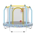 thumbnail image 1 of Hommoo 55" Trampoline for Kids, Indoor & Outdoor Small Toddler Trampoline with Basketball Hoop, Blue Forest, 1 of 7