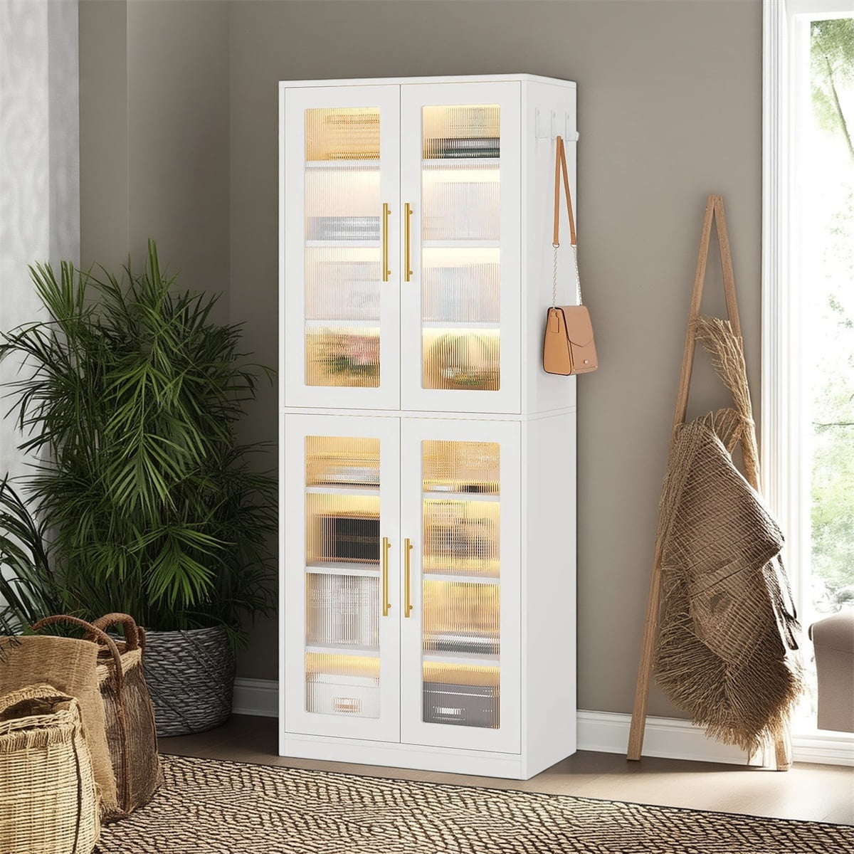 Shoe Storage Box Led Light Sneaker Storage And Display Tall