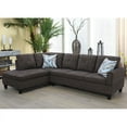 thumbnail image 1 of Hommoo Convertible Sectional Sofa Couch, Modern L-Shaped Couch Sofa Sectional for Small Living Room, Apartment and Small Space, Dark Brown, 1 of 8