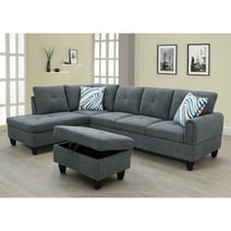Hommoo Convertible Sectional Sofa Couch, Modern L-Shaped Couch Sofa Sectional for Small Living Room, Apartment and Small Space, Dark Grey