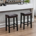 Hommoo Counter Height Bar Stools, Pub Height Saddle Barstool Set of 2