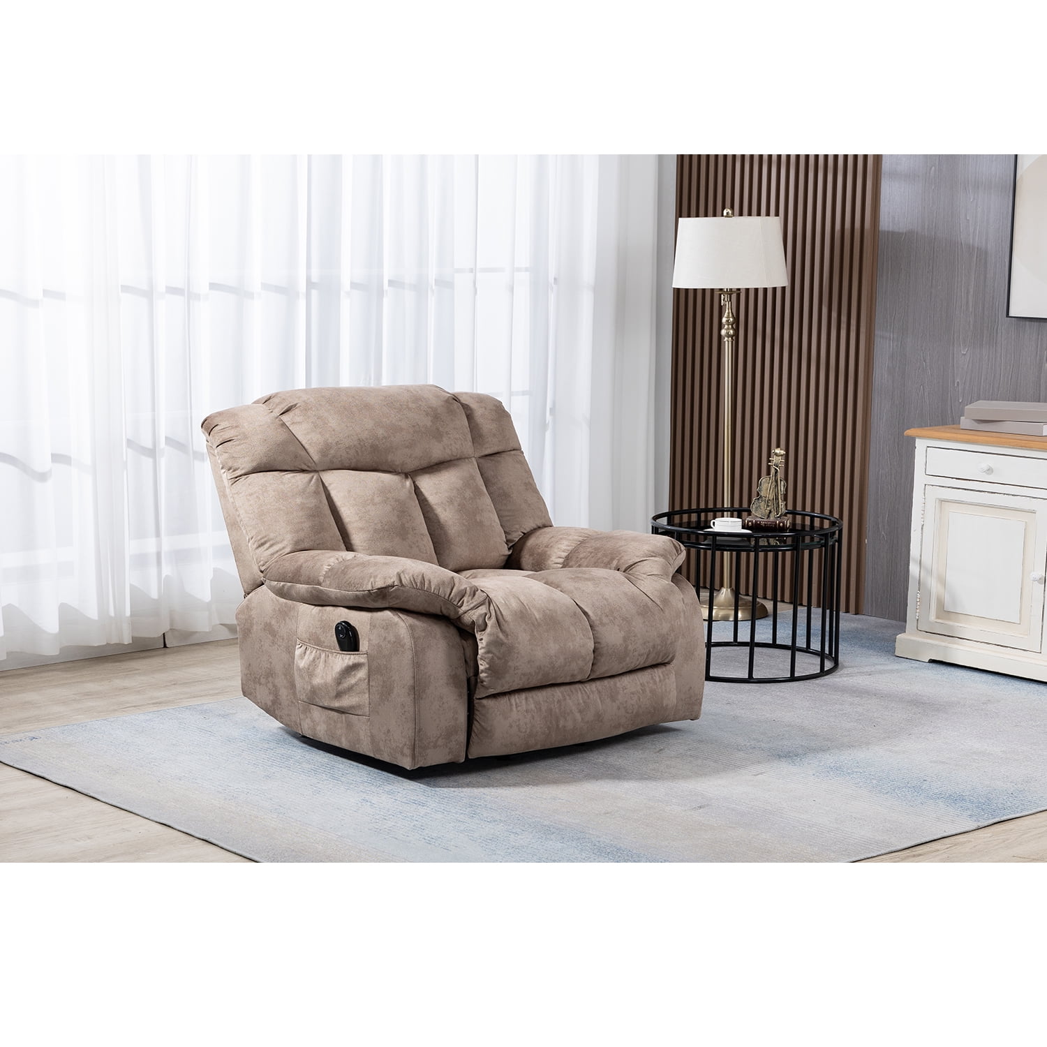 Hommoo Fabric Massage Recliner Chair, Electric Recliner Chairs with ...