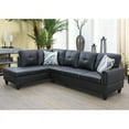 thumbnail image 1 of Hommoo Faux Leather 3-Piece Couch Living Room Sofa Set, L Shaped Couch for Small Space, Black(Without Ottoman), 1 of 8