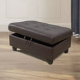 thumbnail image 1 of Hommoo Faux Leather Rectangular Storage Ottoman, Bench Tufted Footrest, Modern Lift Top Pouffe Ottoman for Living Room, Brown, 1 of 4