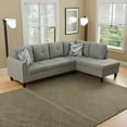 thumbnail image 1 of Hommoo Flannel Living Room Furniture Set, 4-Seat Couches and Sofa, L Shaped Couch Sectional Sofa for Home, Apartment, Dorm, 16'' Back Height, Grey(No Ottomans), 1 of 7