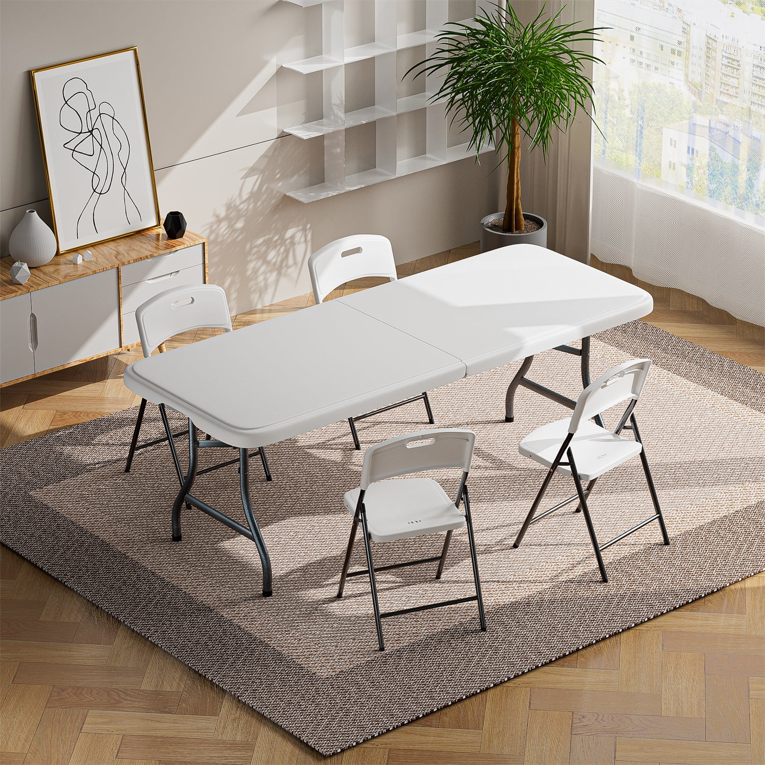 Folding Table, White - Walmart.com