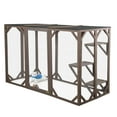 Hommoo Large Wooden Outdoor Cat Enclosure Catio Cage w/3 Platforms Cat