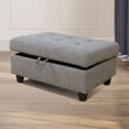 thumbnail image 1 of Hommoo Linen Rectangular Storage Ottoman, Bench Tufted Footrest, Modern Lift Top Pouffe Ottoman for Living Room, Grey, 1 of 4