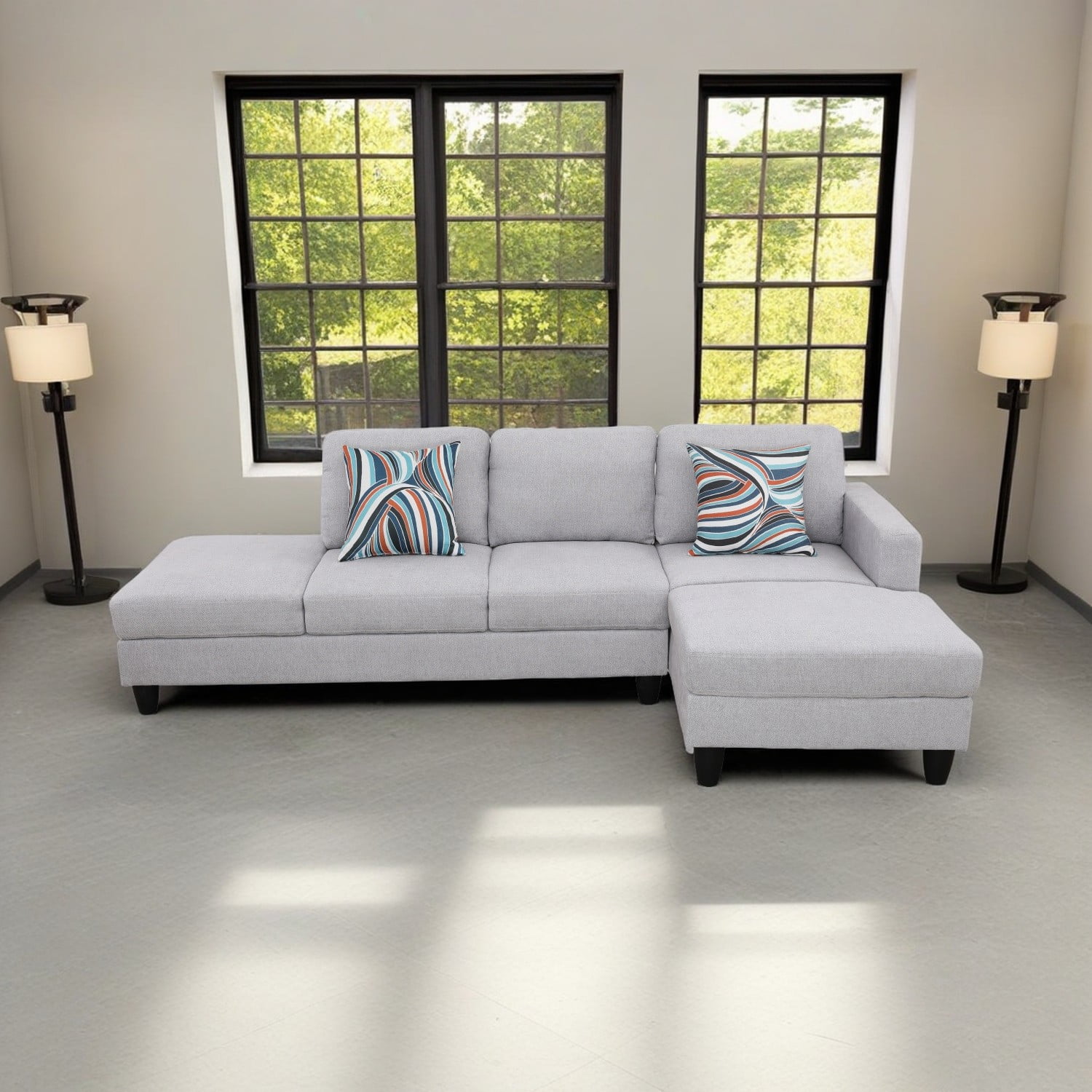 Hommoo Lint Living Room Furniture Set, LShaped Sectional Couch Sofa for Apartment/Upstairs Loft
