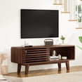 thumbnail image 1 of Hommoo Mid Century Modern TV Stands up to 59", Wooden Home Entertainment Center TV Console Cabinet with Sliding Tambour Door, Walnut, 1 of 6