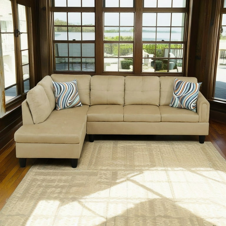 Hommoo Modern Flannel Living Room Furniture Sets Sectional Couches