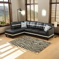 thumbnail image 1 of Hommoo Modern Semi PU Synthetic Leather 2-Piece Couch Living Room Sofa Set Sectional Couches and Sofas, L-Shaped Sectional Couch Sofa, Black(No Ottoman), 1 of 9
