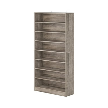 Hommoo Modern Wood Freestanding Shoe Cabinet, 8 Tiers 40-45 Pairs Shoe Storage Rack Organizer for Entryway, Gray