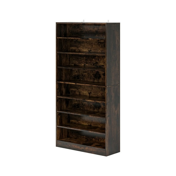 Hommoo Modern Wood Freestanding Shoe Cabinet, 8 Tiers 40-45 Pairs Shoe Storage Rack Organizer for Entryway, Rustic Brown