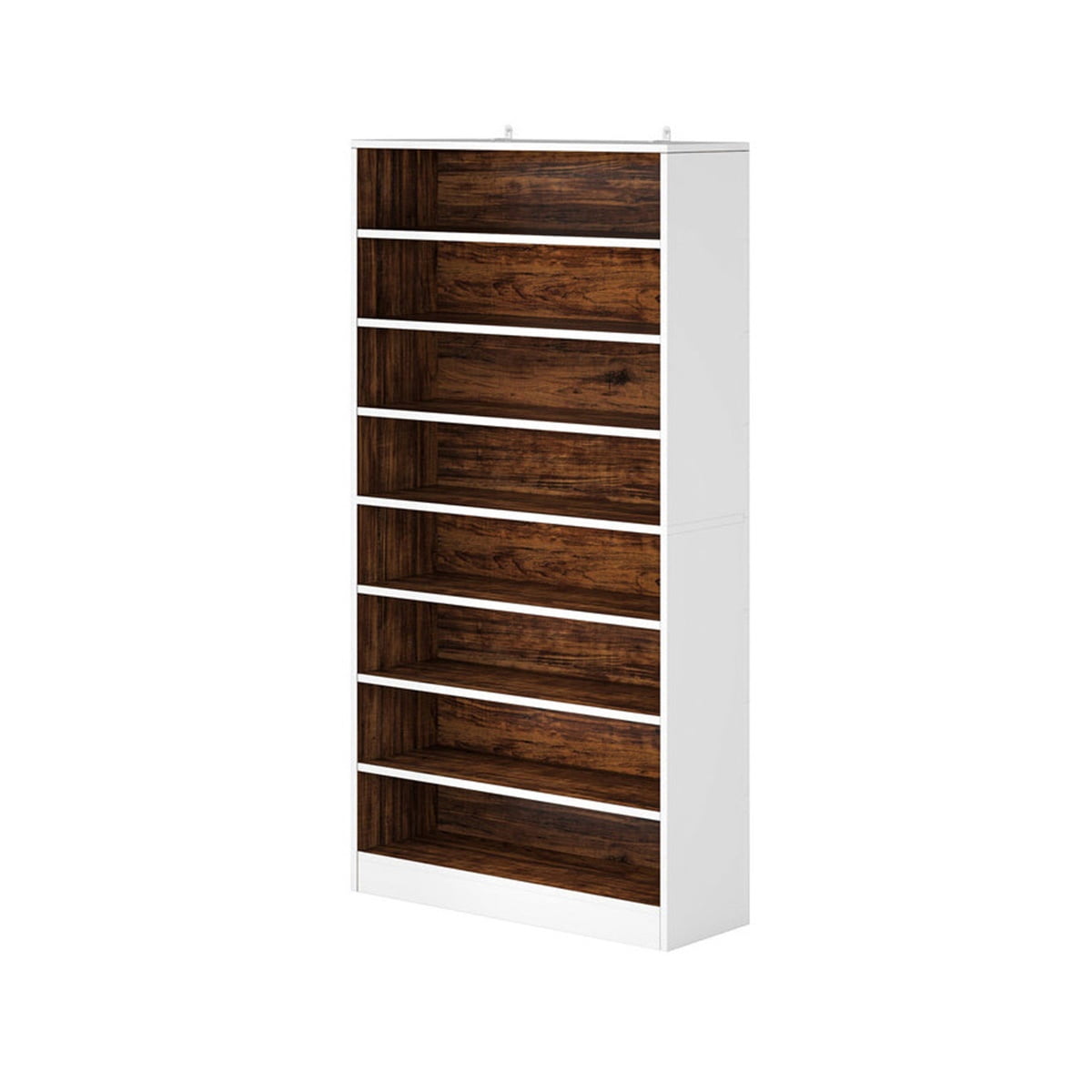 Hommoo Modern Wood Freestanding Shoe Cabinet, 8 Tiers 40-45 Pairs Shoe Storage Rack Organizer for Entryway, White & Brown