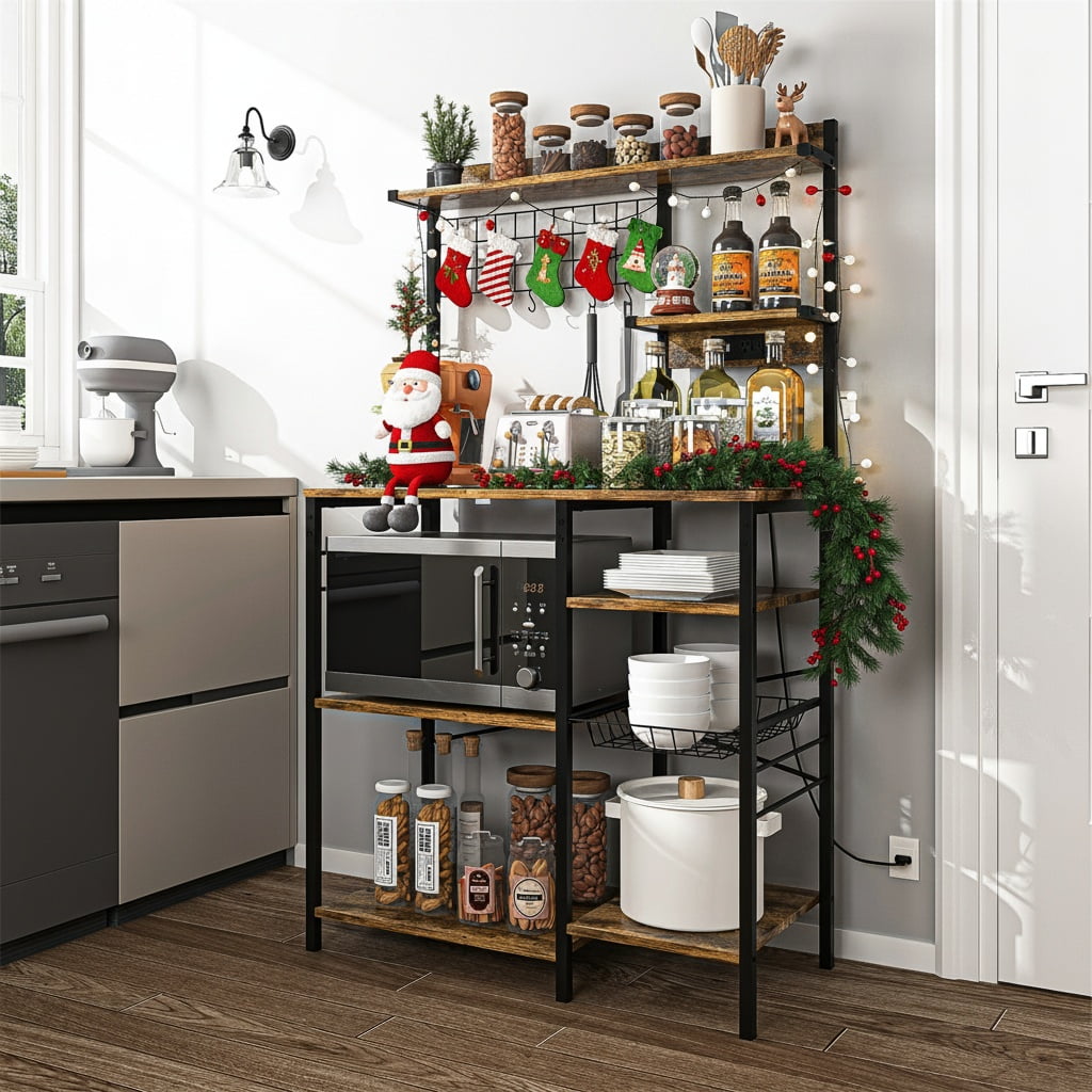 Hommoo 7 Tiers Multipurpose Kitchen Storage Rack, Baker’s Rack for ...