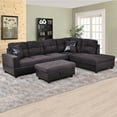 thumbnail image 1 of Hommoo Sectional Sofa Couch Free Combination Sectional Couch, L Shaped Sectional Sofa, Modern Sofa Set for Living Room, Dark Brown(Without Ottoman), 1 of 4