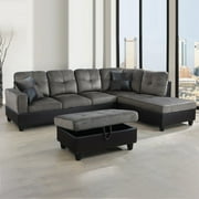 Hommoo Sectional Sofa Free Combination Sectional Couch, L Shaped Sectional Sofa, Modern Sofa Set for Living Room, TaupeWithout Ottoman