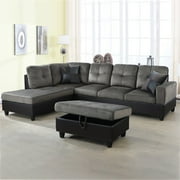 Hommoo Sectional Sofa, Free Combination Sectional Couch, Small L Shaped Sectional Sofa, Modern Sofa Set for Living Room, TaupeWithout Ottoman