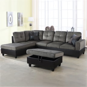 Hommoo Sectional Sofa, Free Combination Sectional Couch, Small L Shaped Sectional Sofa, Modern Sofa Set for Living Room, Taupe(Without Ottoman)